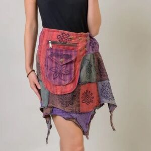 🎉 GiaJean Boutique " FAWN " Hand Made Skirt with Patchwork Detail